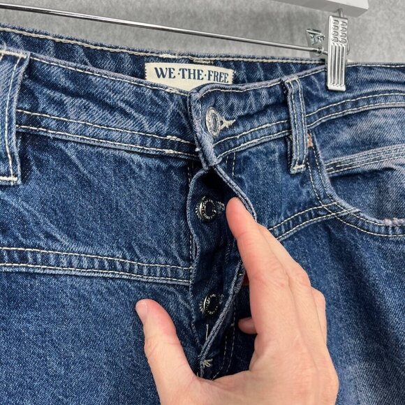 We the Free People Moxie Low Slung Pull On Barrel Jeans Size 29 Dark Romance NEW - Picture 3 of 15